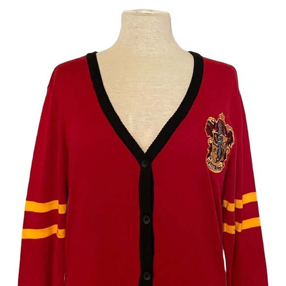 Harry Potter Hot Topic Gryffindor Cardigan Womens Sz XL Sweater Cosplay Fandom - Picture 4 of 7